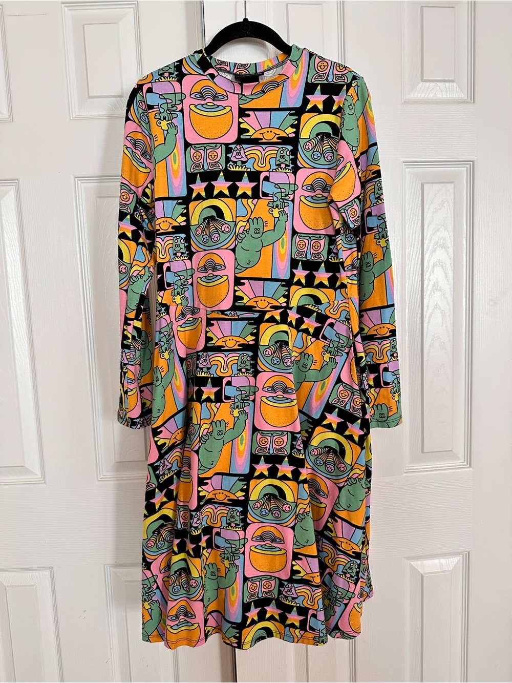 Nooworks Ursula Dress XL Dreyfus EUC Long Sleeve Midi Jersey